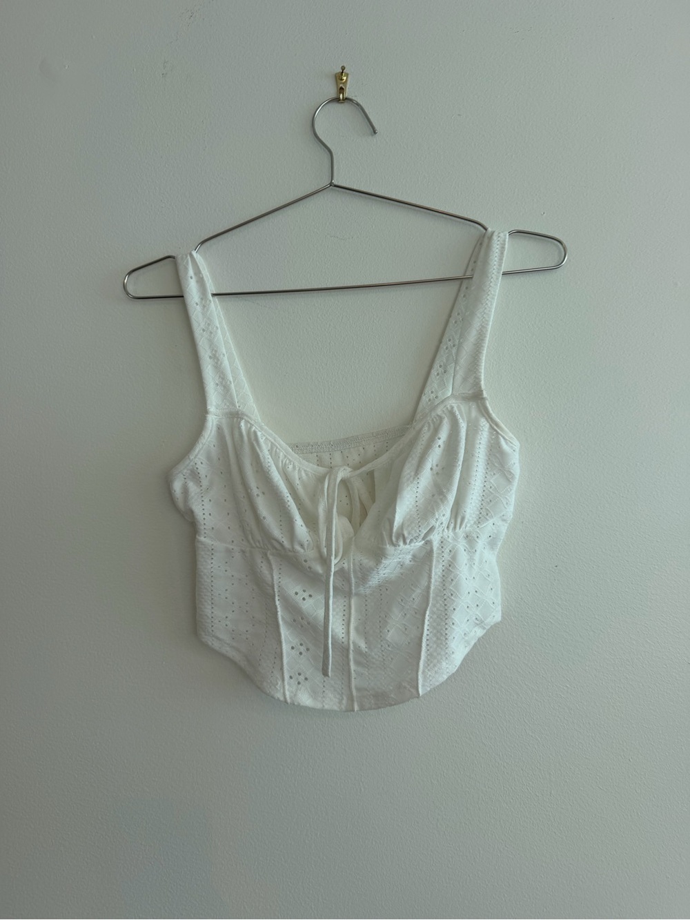 WHITE CROPPED TANK TOP XS